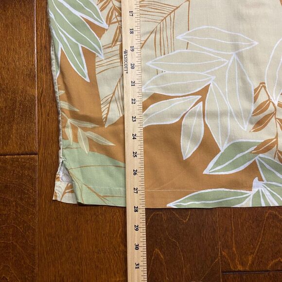 Cubavera Casual Tropical Hawaiian Tan Green Rayon Button Front Shirt Men's L - Picture 7 of 7